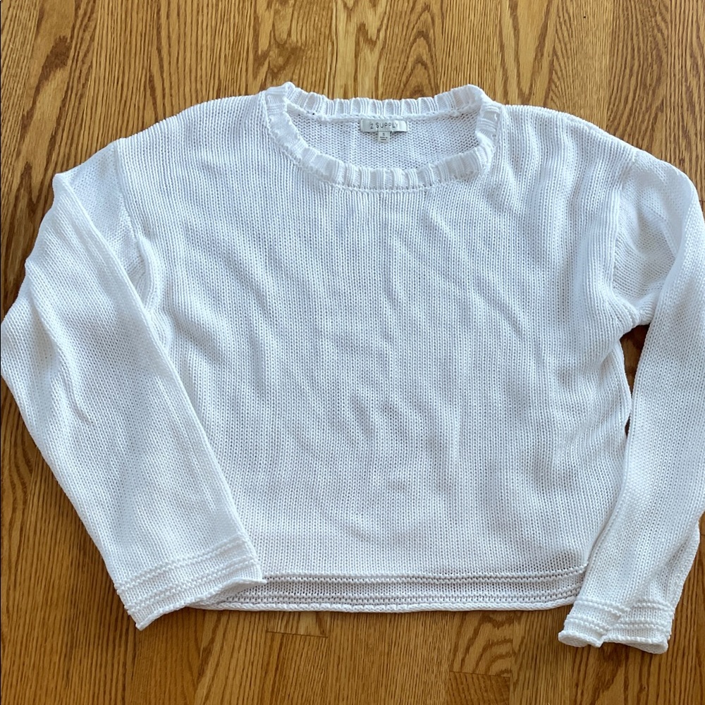 Z Supply White Knit Sweater